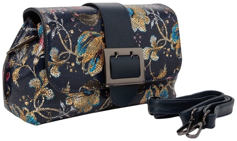 Разноцветная женская сумка-кроссбоди горизонтального типа с цветочным принтом Desisan 79984 modnotak фото №2