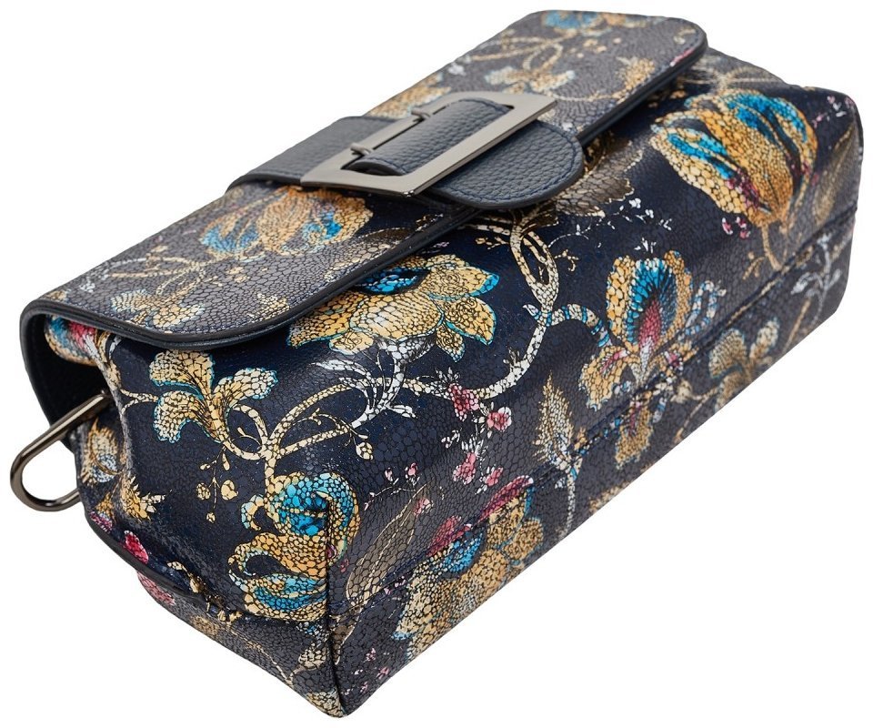 Разноцветная женская сумка-кроссбоди горизонтального типа с цветочным принтом Desisan 79984 modnotak фото №5