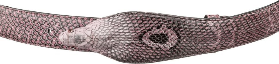 Женский розовый ремень из настоящей кожи кобры SNAKE LEATHER (024-18592)