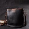 Чорна жіноча плечова сумка вертикального формату з натуральної шкіри Vintage 2422348 - 8
