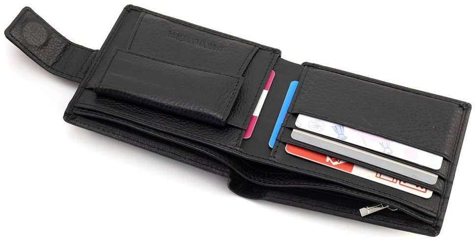 Кожаное портмоне для мужчин Marco Coverna 90885 (черный цвет) modnotak фото №5