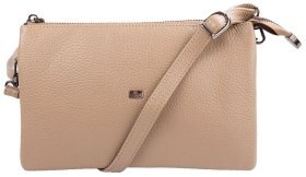 Стильный женский клатч из натуральной фактурной кожи бежевого цвета Desisan 81085