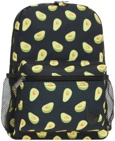 Повседневный рюкзак для девочки подростка, черный цвет с принтом авокадо BL 111285