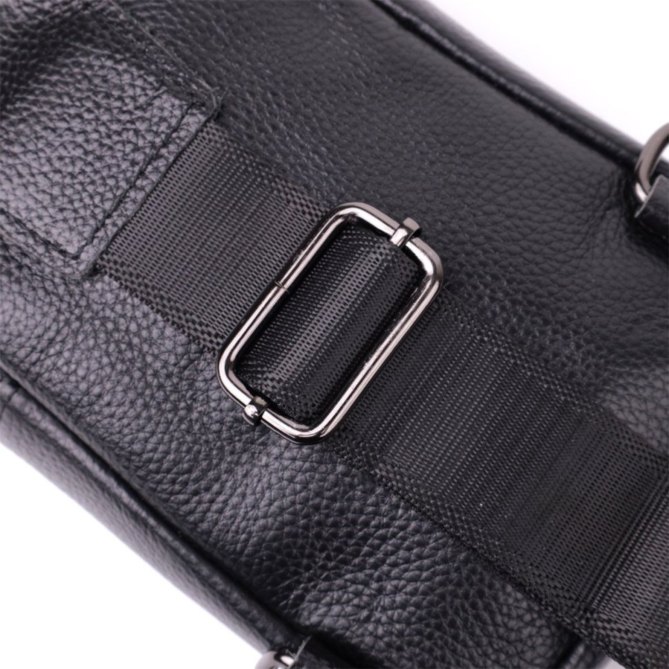 Мужская слинг сумка из натуральной кожи черного цвета Vintage Style 91285 фото №6 Мужская слинг сумка из натуральной кожи черного цвета Vintage Style 91285 modnotak фото №6