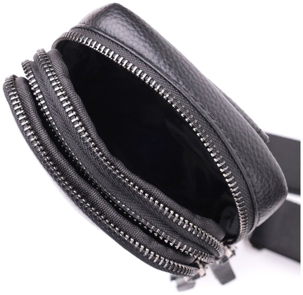 Мужская слинг сумка из натуральной кожи черного цвета Vintage Style 91285 фото №8 Мужская слинг сумка из натуральной кожи черного цвета Vintage Style 91285 modnotak фото №8