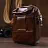 Маленькая мужская сумка-барсетка из натуральной кожи коричневого цвета с ручкой Vintage (20478) - 8