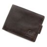 Шкіряний гаманець темно-коричневого кольору на магніті Grande Pelle (13242)