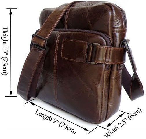 Зручна повсякденна чоловіча сумка на плече коричневого кольору VINTAGE STYLE (14095)