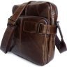 Зручна повсякденна чоловіча сумка на плече коричневого кольору VINTAGE STYLE (14095) - 4