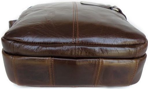 Зручна повсякденна чоловіча сумка на плече коричневого кольору VINTAGE STYLE (14095)