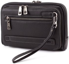 Повседневный кожаный клатч с ремешком на руку H.T Leather (10241)