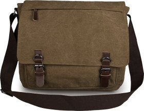 Текстильная сумка мессенджер коричневого цвета VINTAGE STYLE (14588)