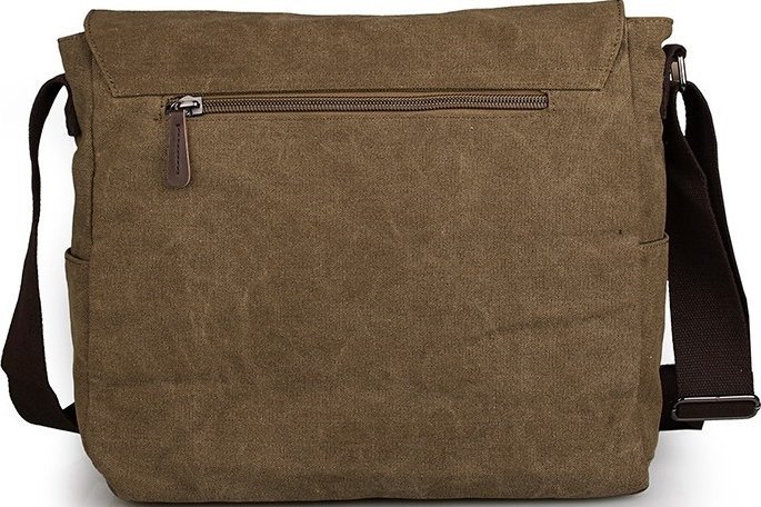 Текстильна сумка месенджер коричневого кольору VINTAGE STYLE (14588)