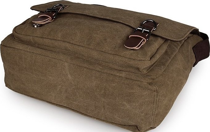 Текстильная сумка мессенджер коричневого цвета VINTAGE STYLE (14588)