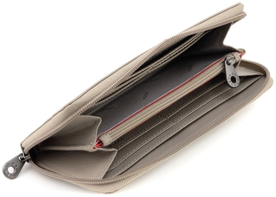 Жіночий гаманець з натуральної шкіри сіро-бежевого кольору Yoshi Baxter Warm Grey (Великобританія) 91785 фото №5 Жіночий гаманець з натуральної шкіри сіро-бежевого кольору Yoshi Baxter Warm Grey (Великобританія) 91785 modnotak фото №5