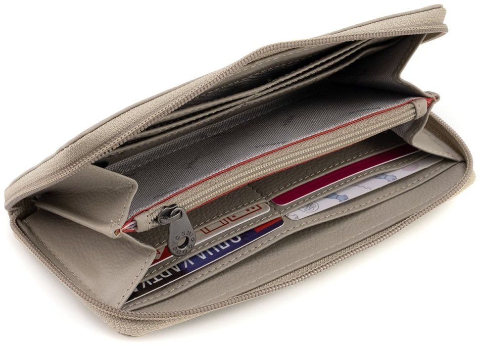 Жіночий гаманець з натуральної шкіри сіро-бежевого кольору Yoshi Baxter Warm Grey (Великобританія) 91785 фото №7 Жіночий гаманець з натуральної шкіри сіро-бежевого кольору Yoshi Baxter Warm Grey (Великобританія) 91785 modnotak фото №7