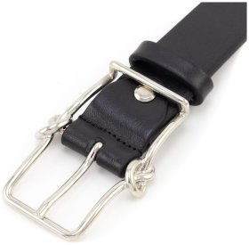 Женский ремень узкого типа из итальянской кожи с стильной пряжкой Gherardini 30102 Черный