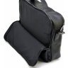Шкіряна чоловіча чорна сумка для документів та ноутбука на два відділення TARWA (19931) - 2