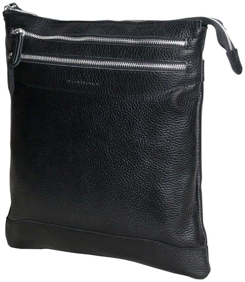 Повседневная кожаная мужская сумка планшет под А4 Vip Collection 102485 черного цвета modnotak фото №1