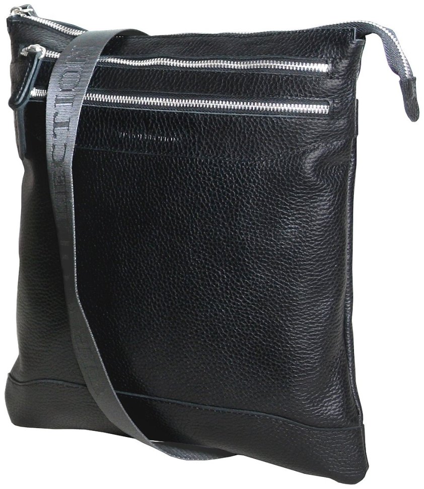 Повседневная кожаная мужская сумка планшет под А4 Vip Collection 102485 черного цвета modnotak фото №2