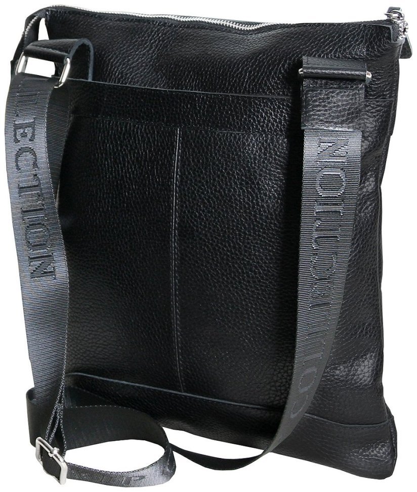 Повседневная кожаная мужская сумка планшет под А4 Vip Collection 102485 черного цвета modnotak фото №3