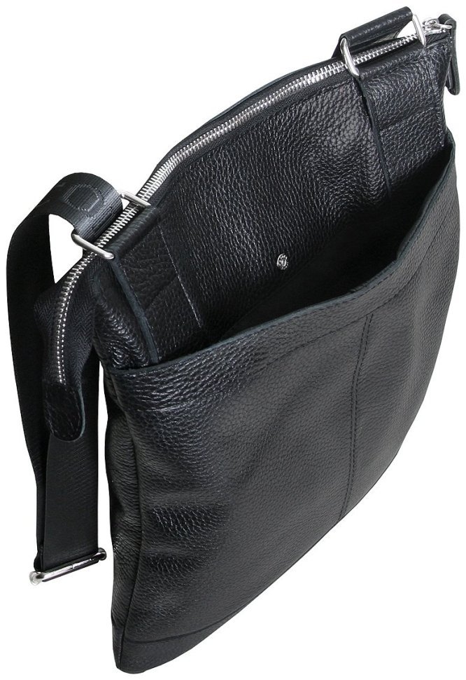 Повседневная кожаная мужская сумка планшет под А4 Vip Collection 102485 черного цвета modnotak фото №5