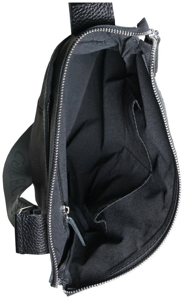 Повседневная кожаная мужская сумка планшет под А4 Vip Collection 102485 черного цвета modnotak фото №8