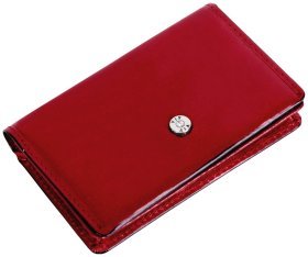 Червона візитниця Diamond із натуральної шкіри Vip Collection 102585