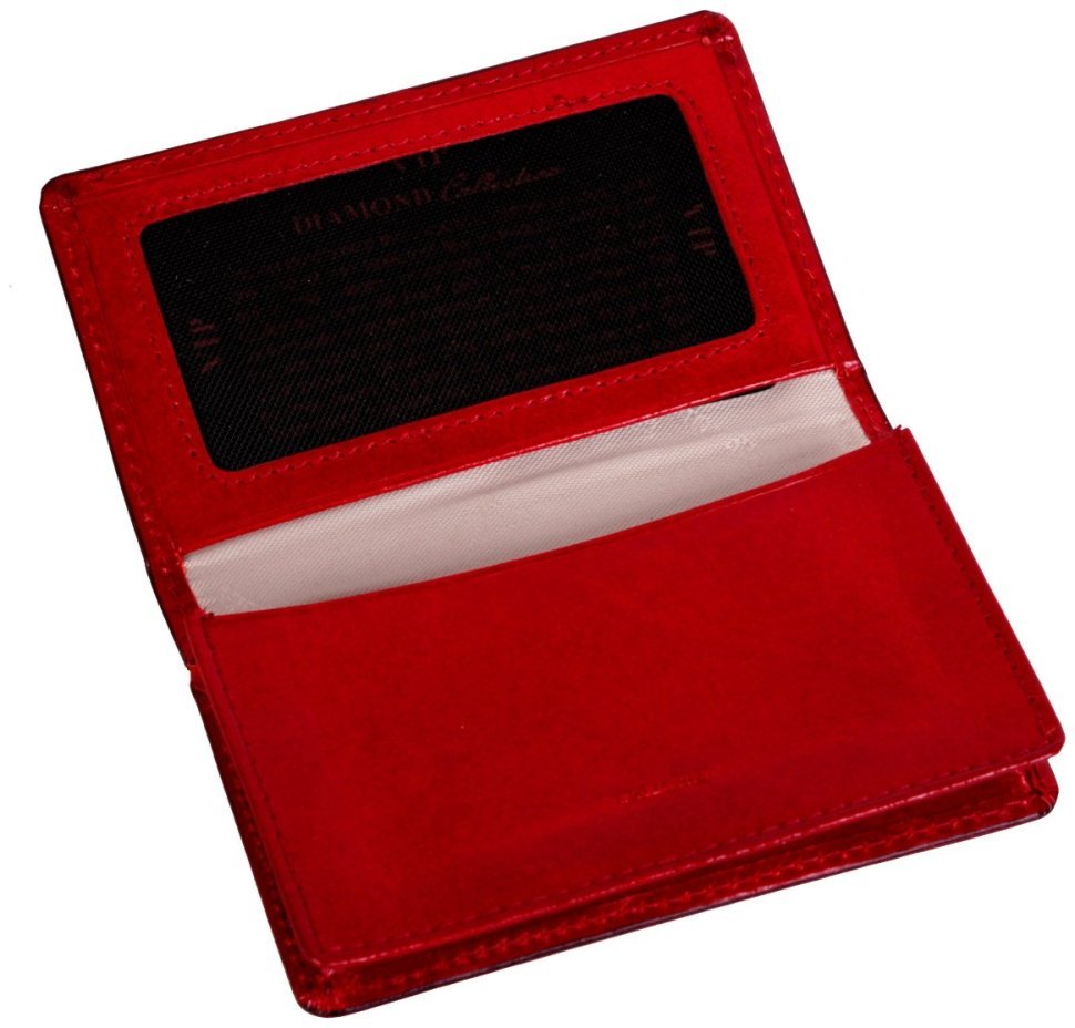 Красная визитница Diamond из натуральной кожи Vip Collection 102585 фото №3 Красная визитница Diamond из натуральной кожи Vip Collection 102585 modnotak фото №3