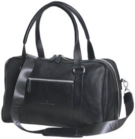 Дорожная сумка черного цвета из натуральной кожи флотар Vip Collection 102685