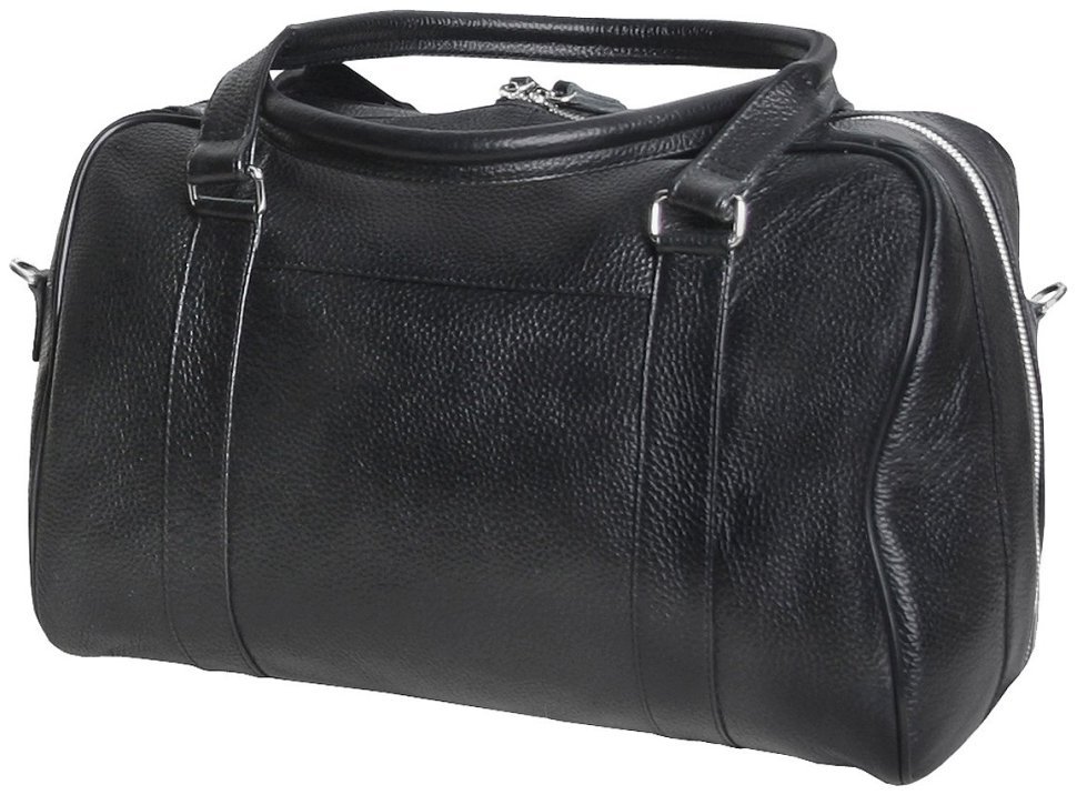 Дорожная сумка черного цвета из натуральной кожи флотар Vip Collection 102685 modnotak фото №2