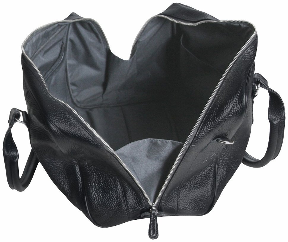 Дорожная сумка черного цвета из натуральной кожи флотар Vip Collection 102685 modnotak фото №5