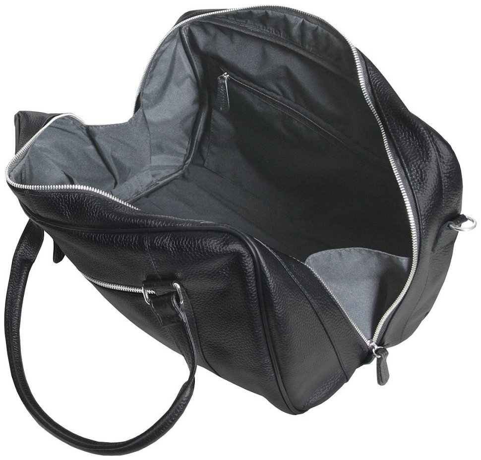 Дорожная сумка черного цвета из натуральной кожи флотар Vip Collection 102685 modnotak фото №6