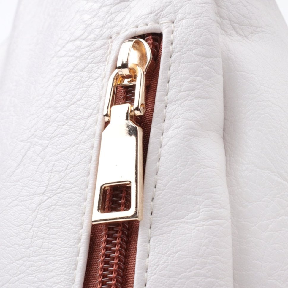 Жіноча слінг-сумка з отвором для навушників з екошкіри Vintage 22785 Білого кольору modnotak фото №5