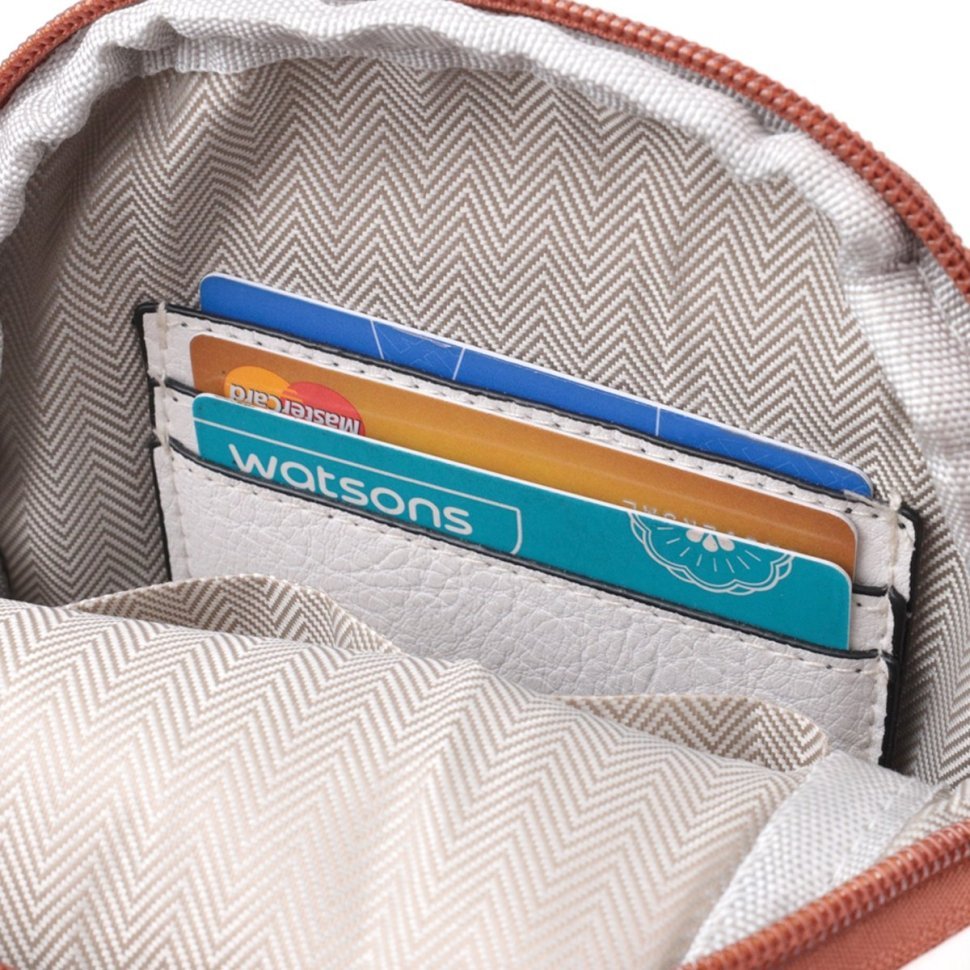 Жіноча слінг-сумка з отвором для навушників з екошкіри Vintage 22785 Білого кольору modnotak фото №7