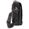 Кожаная небольшая мужская сумка черного цвета с ремешком через плечо H.T Leather (3642-5) - 2