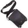 Кожаная небольшая мужская сумка черного цвета с ремешком через плечо H.T Leather (3642-5) - 5