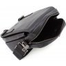 Кожаная небольшая мужская сумка черного цвета с ремешком через плечо H.T Leather (3642-5) - 8