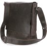 Солидная мужская сумка через плечо коричневого цвета из винтажной кожи SHVIGEL (00886)  - 1