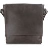 Солидная мужская сумка через плечо коричневого цвета из винтажной кожи SHVIGEL (00886)  - 2