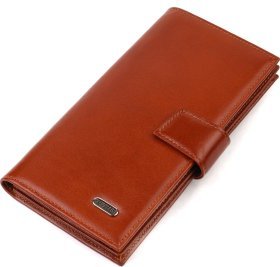 Вертикальный мужской бумажник из натуральной гладкой кожи коричневого цвета CANPELLINI (2421721)