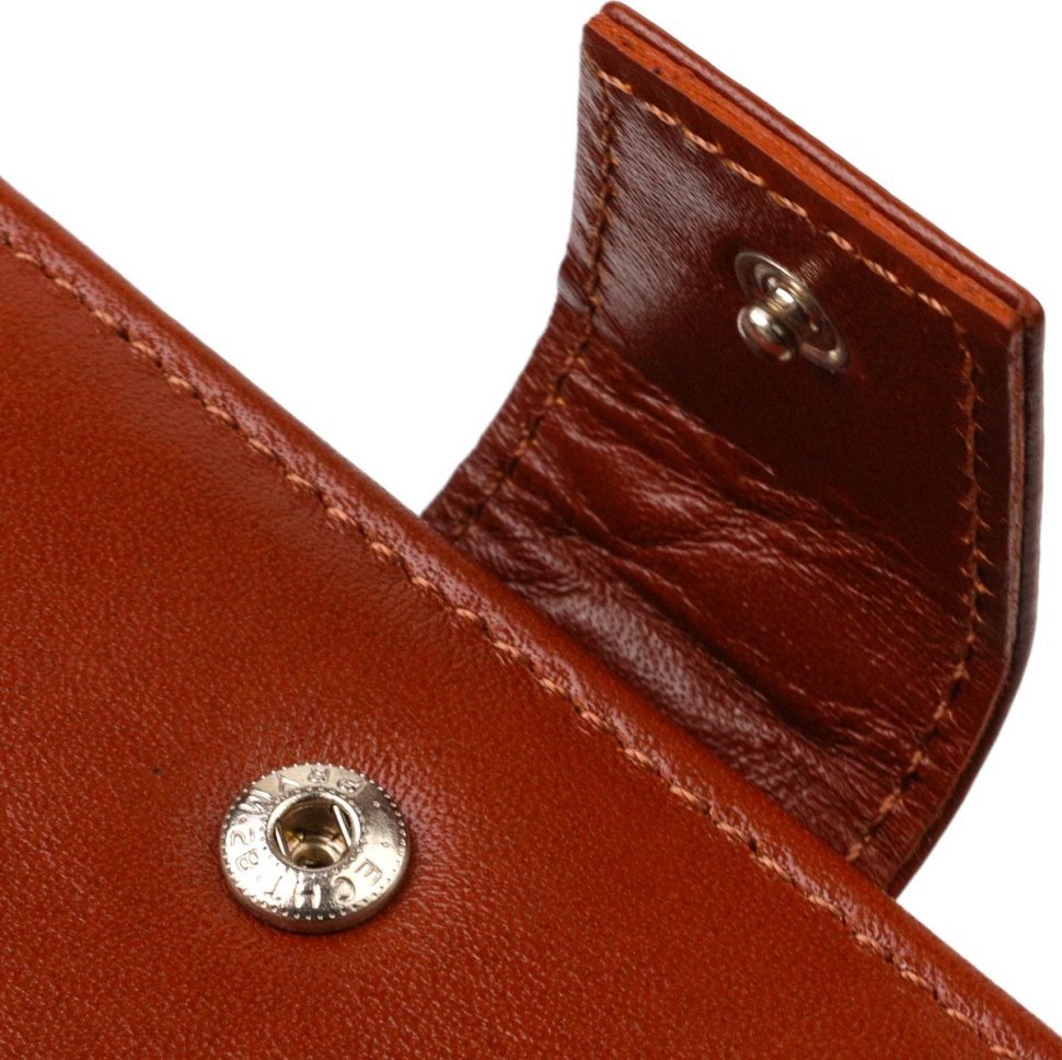 Вертикальный мужской бумажник из натуральной гладкой кожи коричневого цвета CANPELLINI (2421721)