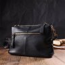 Жіноча сумка з натуральної шкіри чорного кольору Vintage (2422135) - 8