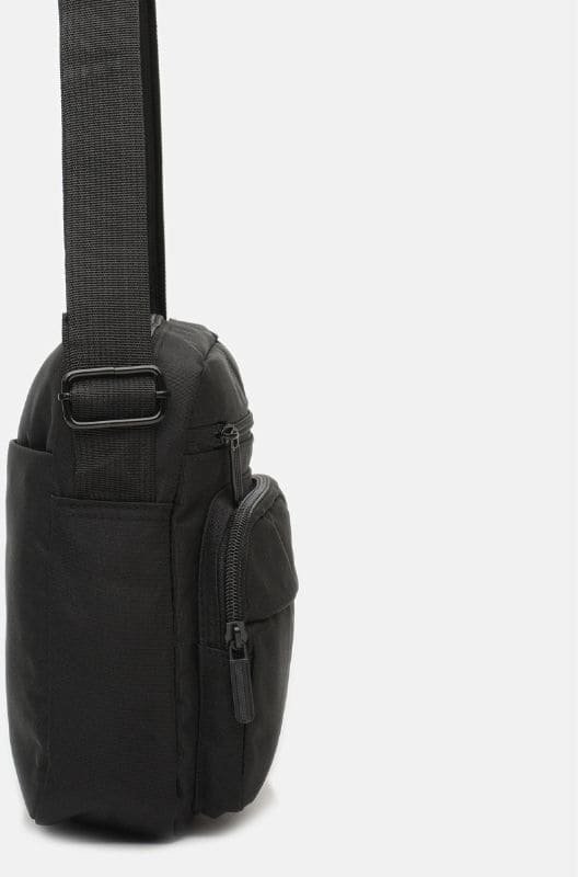 Практична чоловіча сумка із текстилю чорного кольору на плече Monsen (21934)