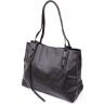 Жіноча сумка прямокутної форми з натуральної шкіри чорного кольору Vintage (20400) - 1
