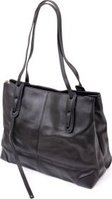 Жіноча сумка прямокутної форми з натуральної шкіри чорного кольору Vintage (20400)