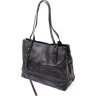 Женская сумка прямоугольной формы из натуральной кожи черного цвета Vintage (20400) - 2