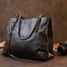 Женская сумка прямоугольной формы из натуральной кожи черного цвета Vintage (20400) - 5