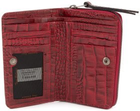Оригінальний жіночий гаманець червоного кольору з тисненням під крокодила Tony Bellucci (10799)