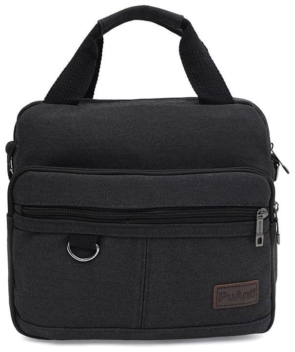 Повседневная текстильная мужская сумка через плечо с ручкой для носки Monsen 104485 черного цвета фото №1 Повседневная текстильная мужская сумка через плечо с ручкой для носки Monsen 104485 черного цвета modnotak фото №1